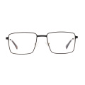 Design de luxe Hommes Square Métal Cadres Optiques Lunettes de vue